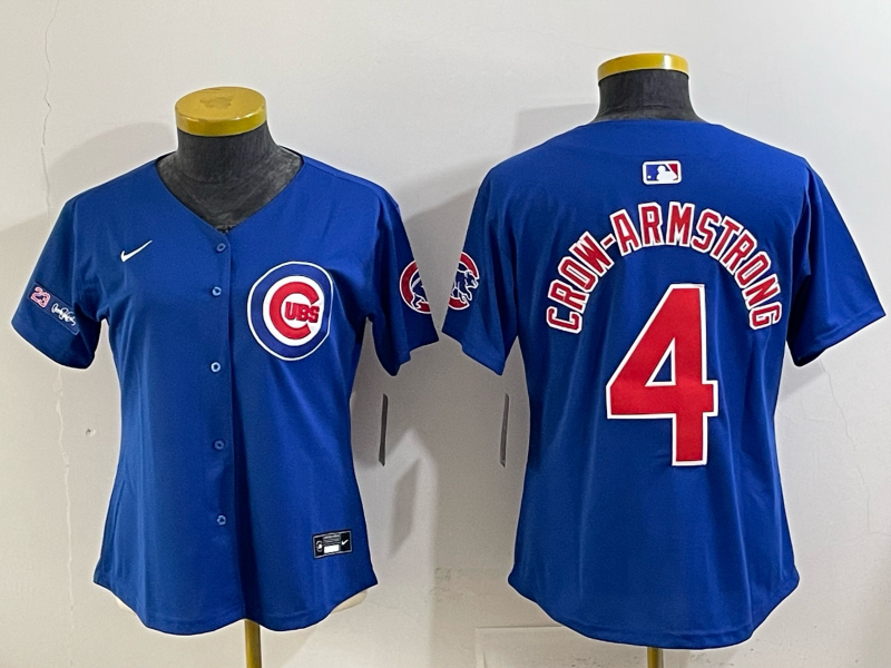 Youth Chicago Cubs #4 Crow-Armstrong Blue Nike MLB 2025 Jersey 006